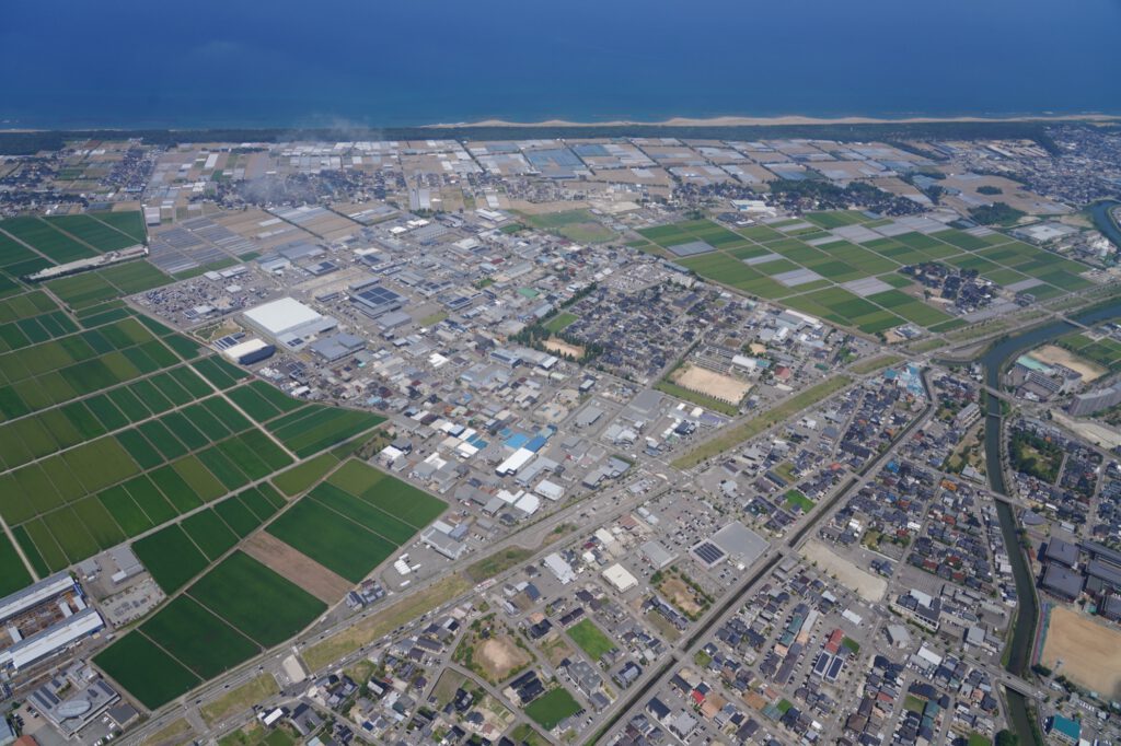 創立３０周年記念事業 航空写真を撮影しました